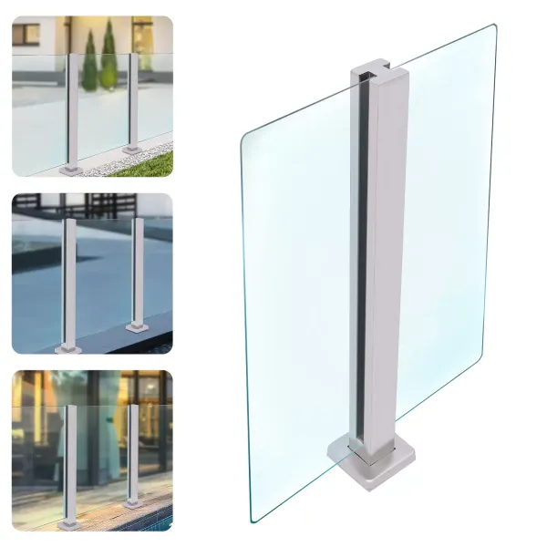 Glass Railing Post, 304 Stainless Steel Balustrade for Balustrade Balcony Deck Stairs, Cannot Add Handrail Version